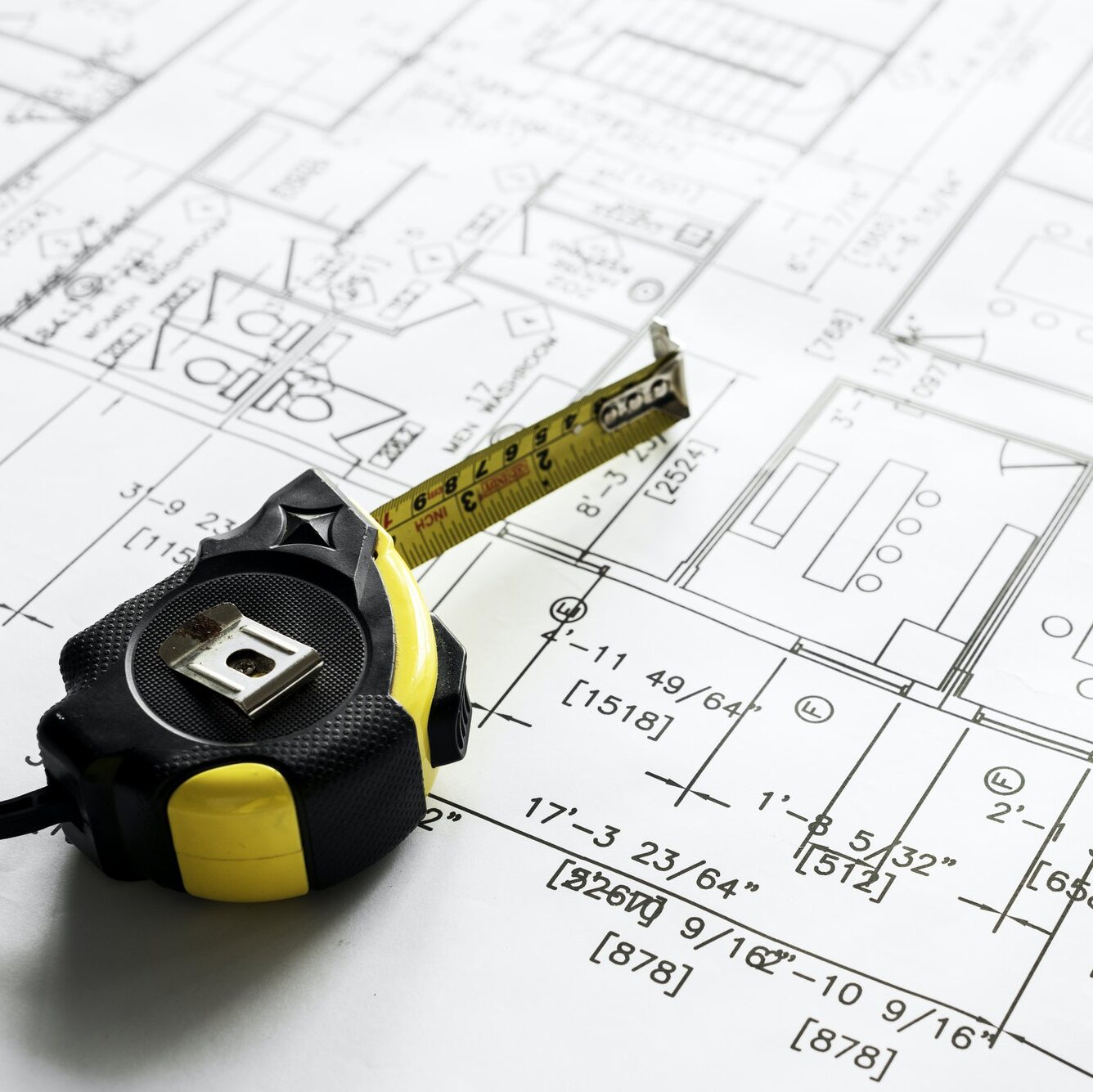 Closeup of house plan blueprint