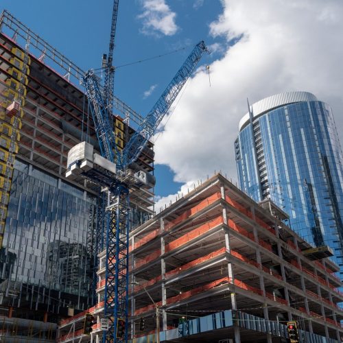 Skyscraper construction site